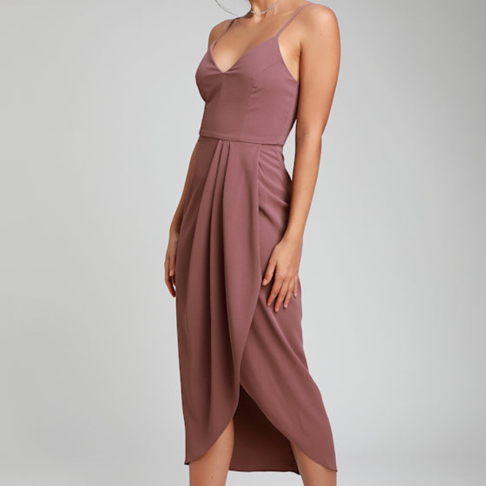 Lulus Reinette Mauve Purple Midi Dress - Size S